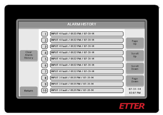 EPM Alarm History Screenshot